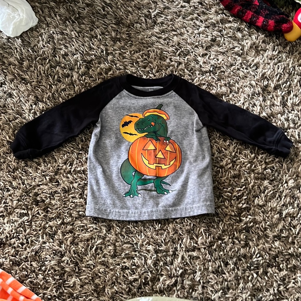 6 month Carter's dinosaur Halloween baseball style shirt